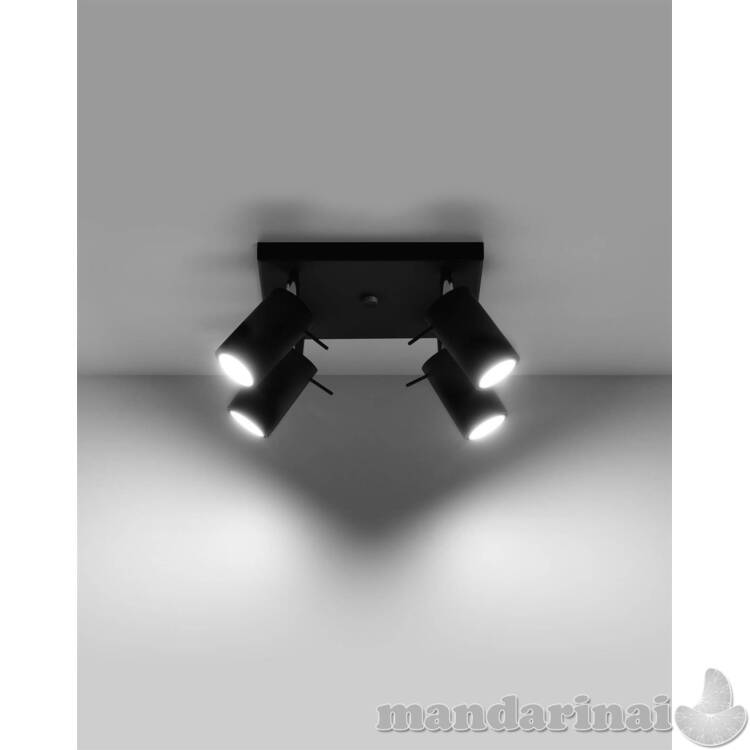 Lubinis šviestuvas žiedas 4 juodas