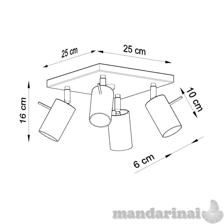 Lubinis šviestuvas žiedas 4 juodas 7