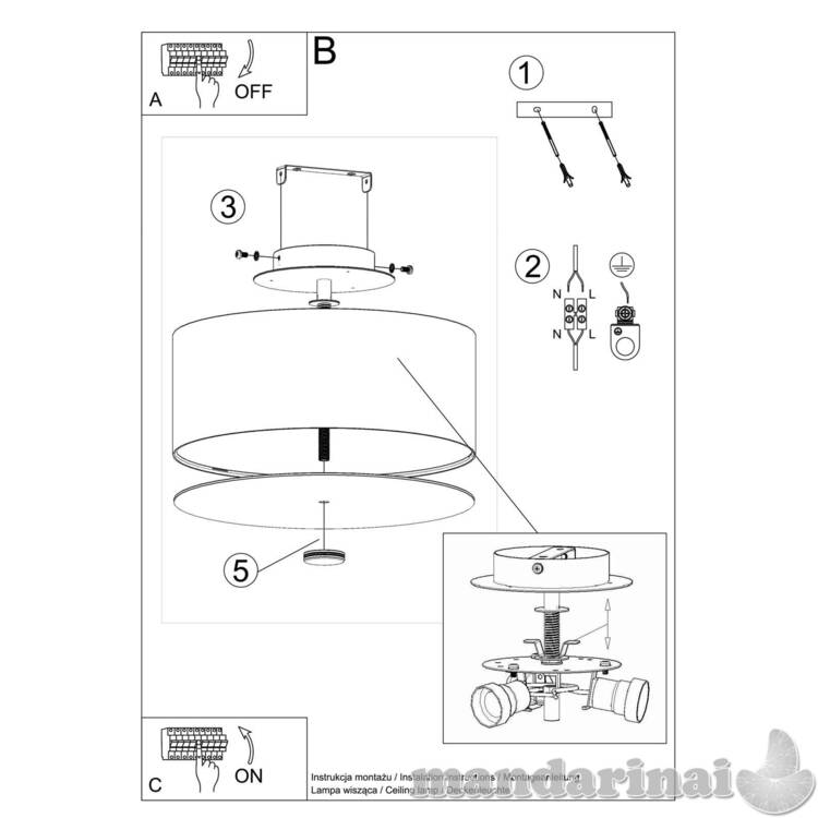 Lubinis šviestuvas SKALA 30 balta 4