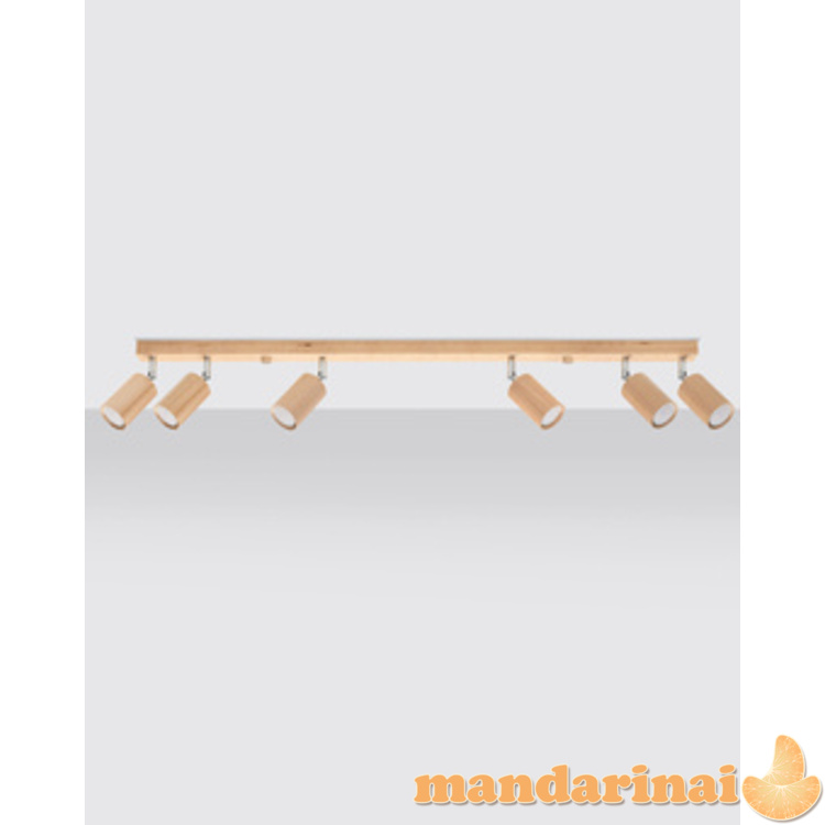 Lubinis šviestuvas Berg 6 natūrali mediena 8