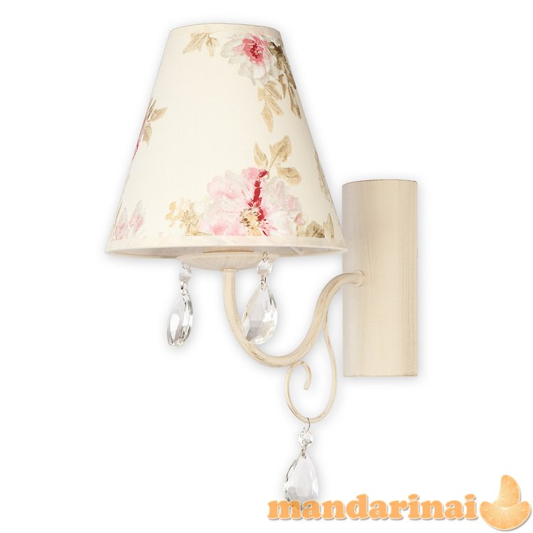 Velio Abažur sieninis šviestuvas - 1 lemputė - antique baltas + flowers