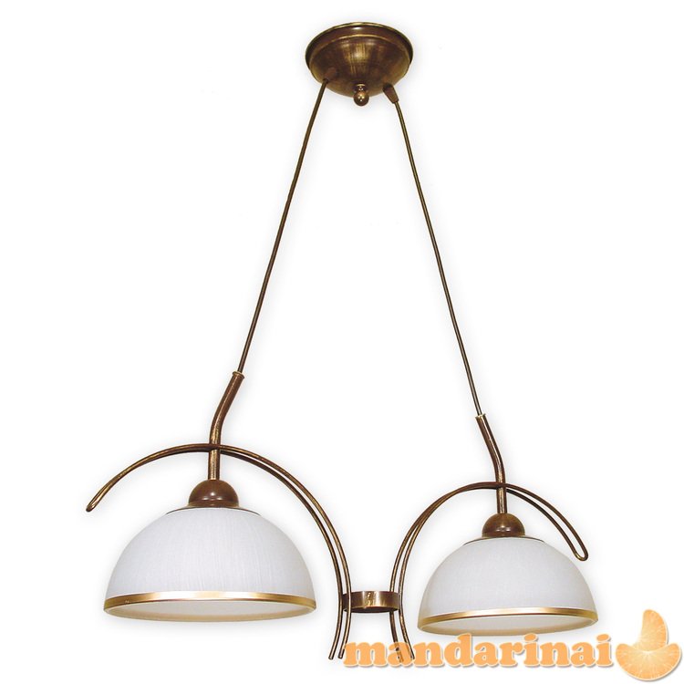 Flex pakabinamas šviestuvas - 2 lemputės - rudas + auksinė ornamentai 