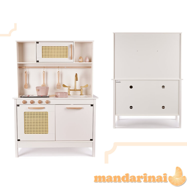 Medinė virtuvė vaikams MDF retro su „Boho“ aksesuarais