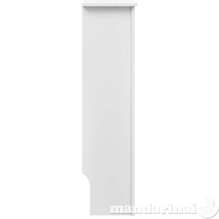 Baltos mdf grotelės radiatoriui paslėpti su lentyna, 112 cm