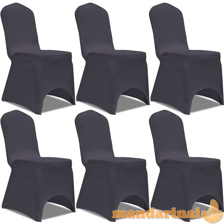 Tamprūs užvalkalai kėdėms, 6 vnt., antracito spalvos