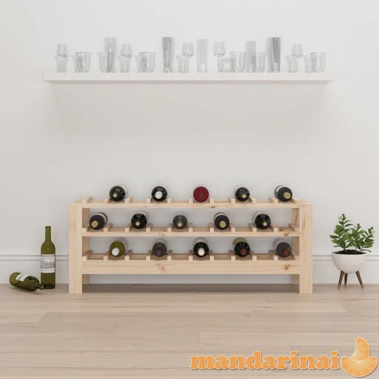 Vyno butelių stovas, 109,5x30x42cm, pušies medienos masyvas