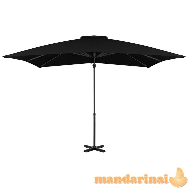 Gembinis skėtis su aliuminiu stulpu, juodos spalvos, 250x250cm