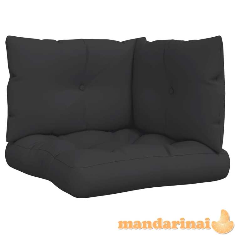 Pagalvėlės sofai iš palečių, 3vnt., juodos spalvos, audinys