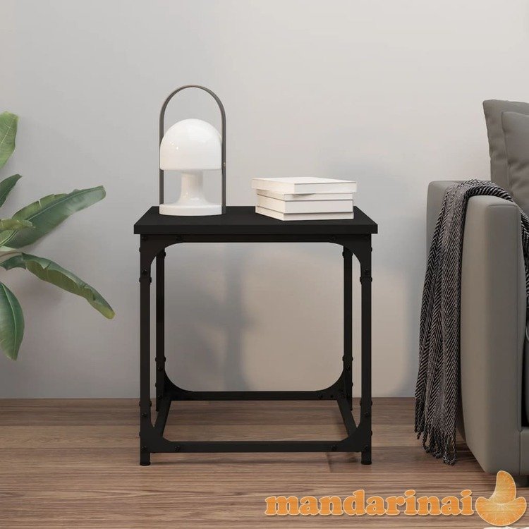 Šoninis staliukas, juodos spalvos, 40x40x40cm, apdirbta mediena