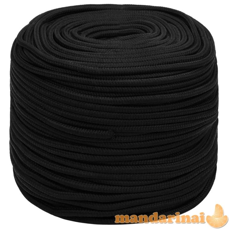 Darbo virvė, juodos spalvos, 10mm, 100m, poliesteris