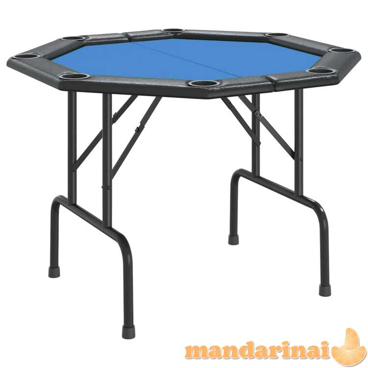 Sulankstomas pokerio stalas, mėlynas, 108x108x75cm, 8 žaidėjai