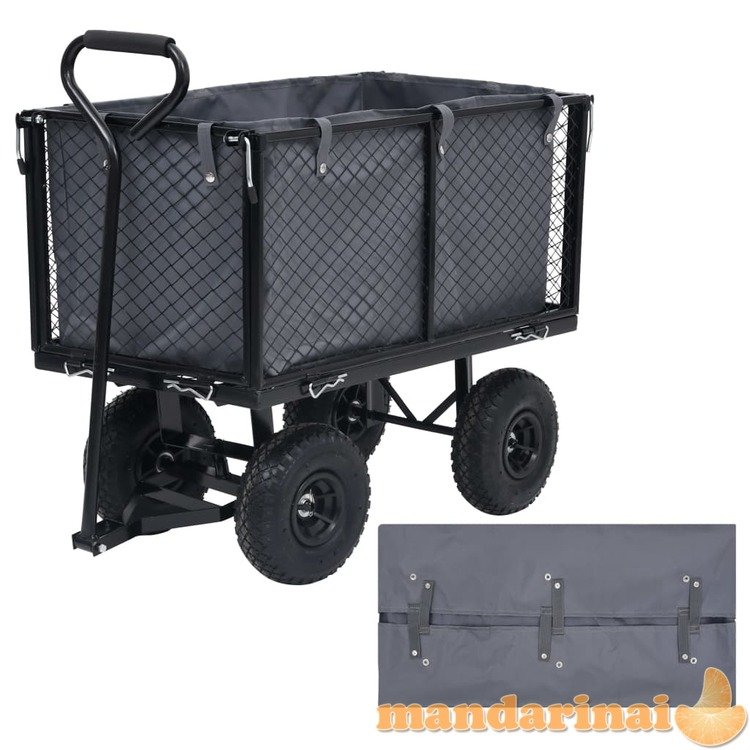 Sodo vežimėlio įdėklas, tamsiai pilkas, 81x41x40cm, audinys