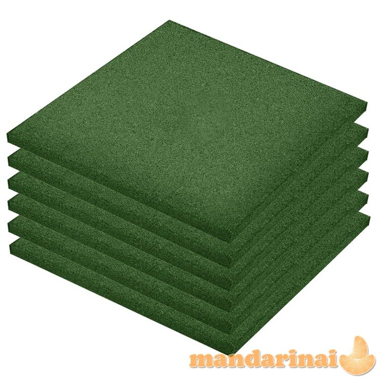 Plytelės apsaugai nuo kritimo, 6vnt., žalios, 50x50x3cm, guma