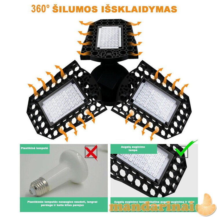 100W baltos šviesos reguliuojamo kampo lempa 