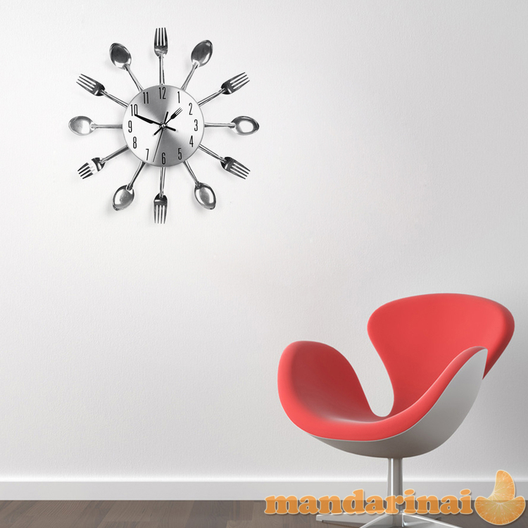 Virtuvinis 3D sieninis laikrodis „Šaukštai“