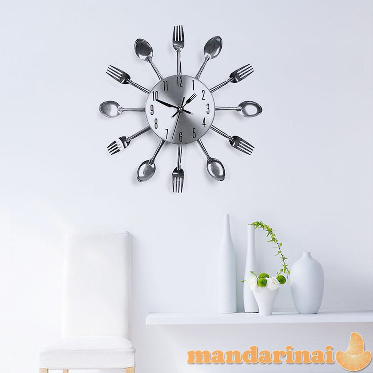 Virtuvinis 3D sieninis laikrodis „Šaukštai“