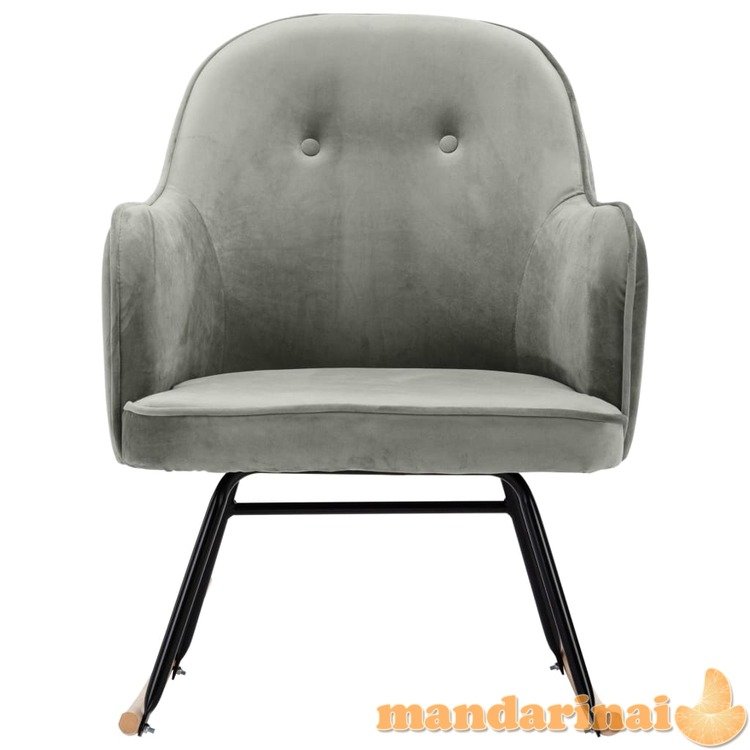 Supama kėdė, pilkos spalvos, aksomas