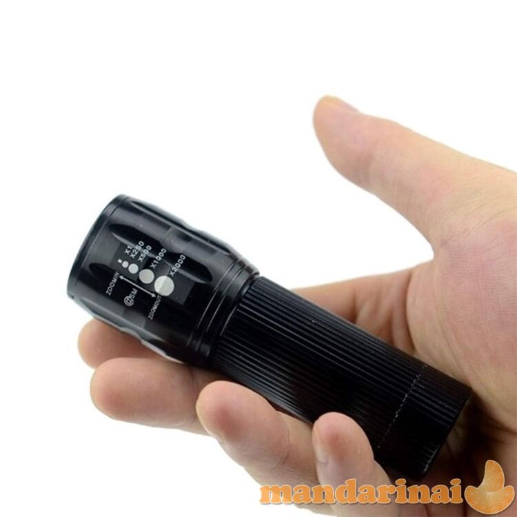 Prožektorius CREE XM-L T6 LED su fokusuojamu spinduliu