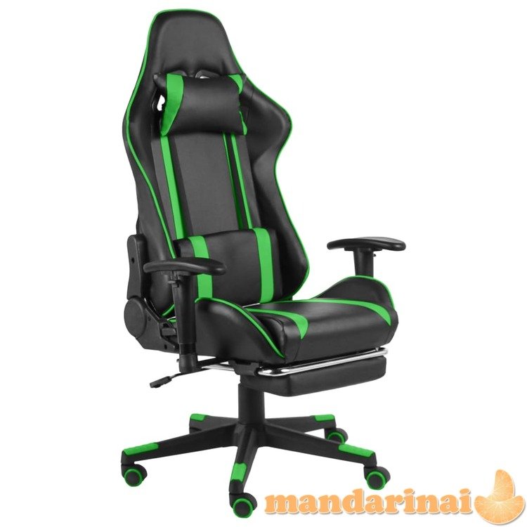 Pasukama žaidimų kėdė su pakoja, žalios spalvos, pvc