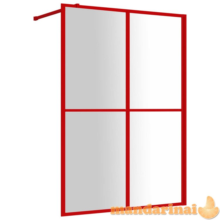 Dušo sienelė su skaidriu esg stiklu, raudona, 140x195cm