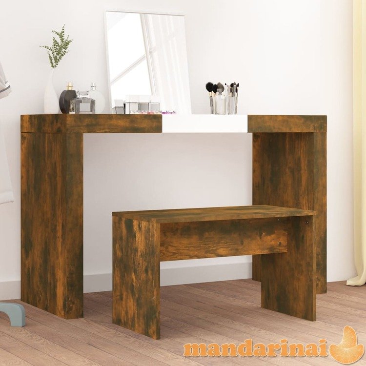 Kosmetinio staliuko kėdutė, dūminio ąžuolo, 70x35x45cm, mediena
