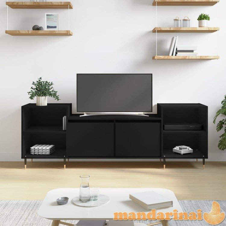 Televizoriaus spintelė, juodos spalvos, 160x35x55cm, mediena