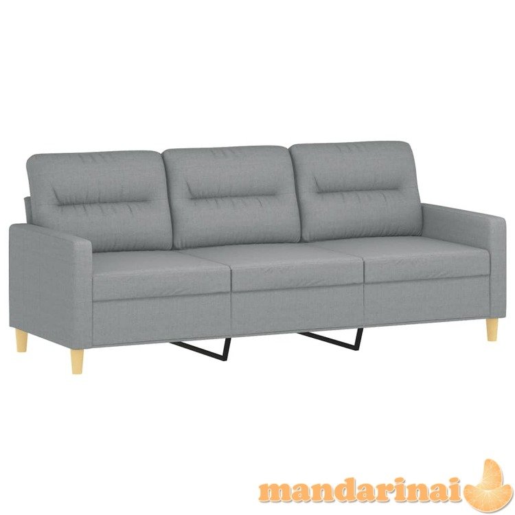 Trivietė sofa, šviesiai pilkos spalvos, 180cm, audinys