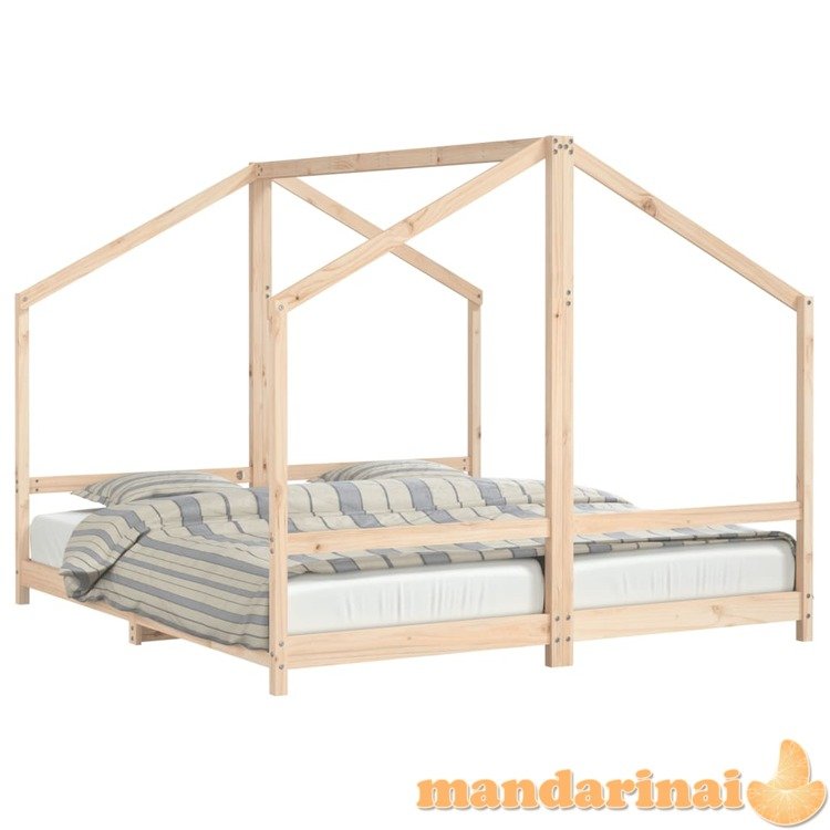 Vaikiškos lovos rėmas, 2x(90x200)cm, pušies medienos masyvas