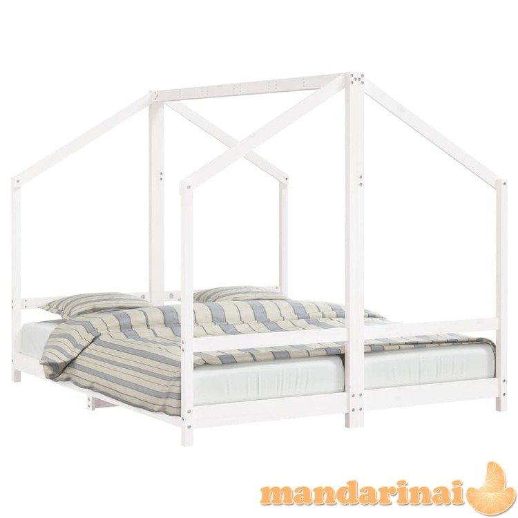 Vaikiškos lovos rėmas, baltas, 2x(80x200)cm, pušies masyvas