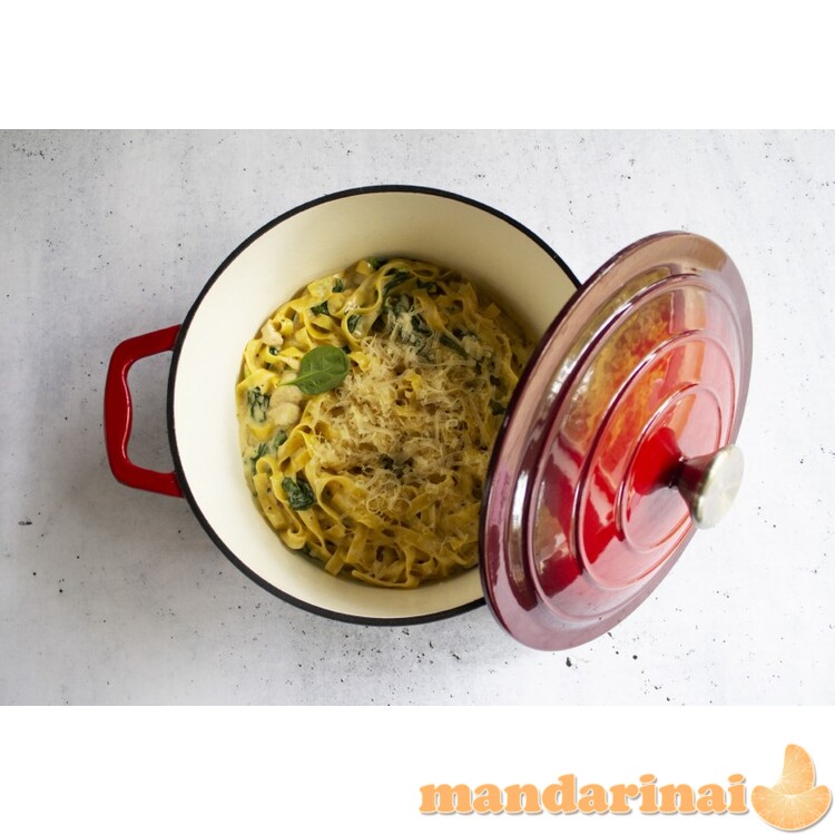 Apvalus emaliuotas ketaus puodas 