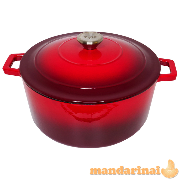 Apvalus emaliuotas ketaus puodas 