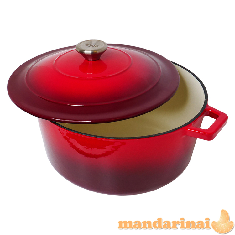 Apvalus emaliuotas ketaus puodas 