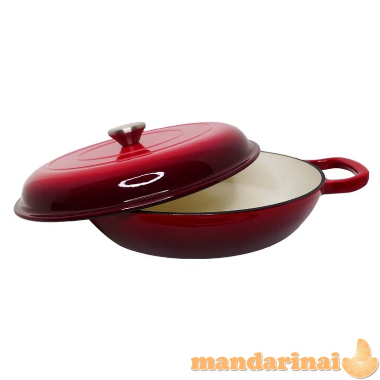 Apvalus emaliuotas ketaus puodas 