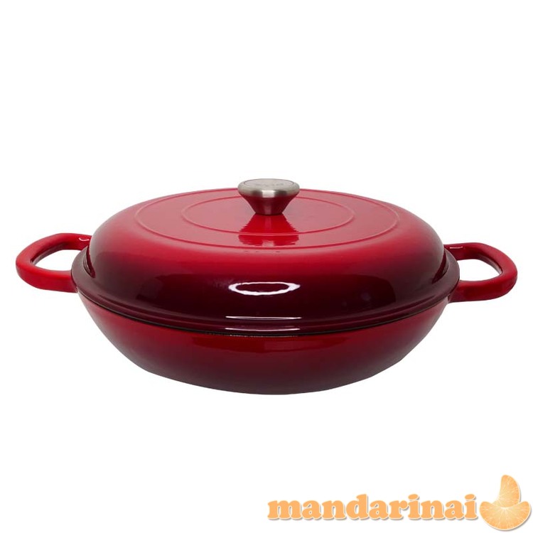 Apvalus emaliuotas ketaus puodas 