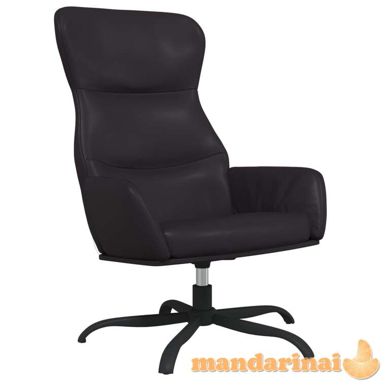Poilsio kėdė, juodos spalvos, dirbtinė oda