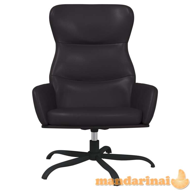 Poilsio kėdė, juodos spalvos, dirbtinė oda