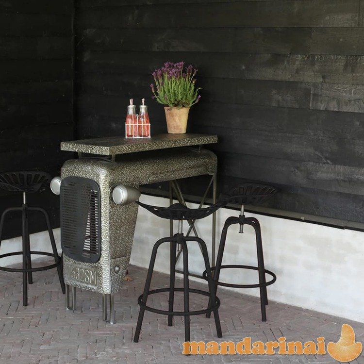 Esschert design baro kėdė, juodos spalvos, traktoriaus sėdynės dizaino