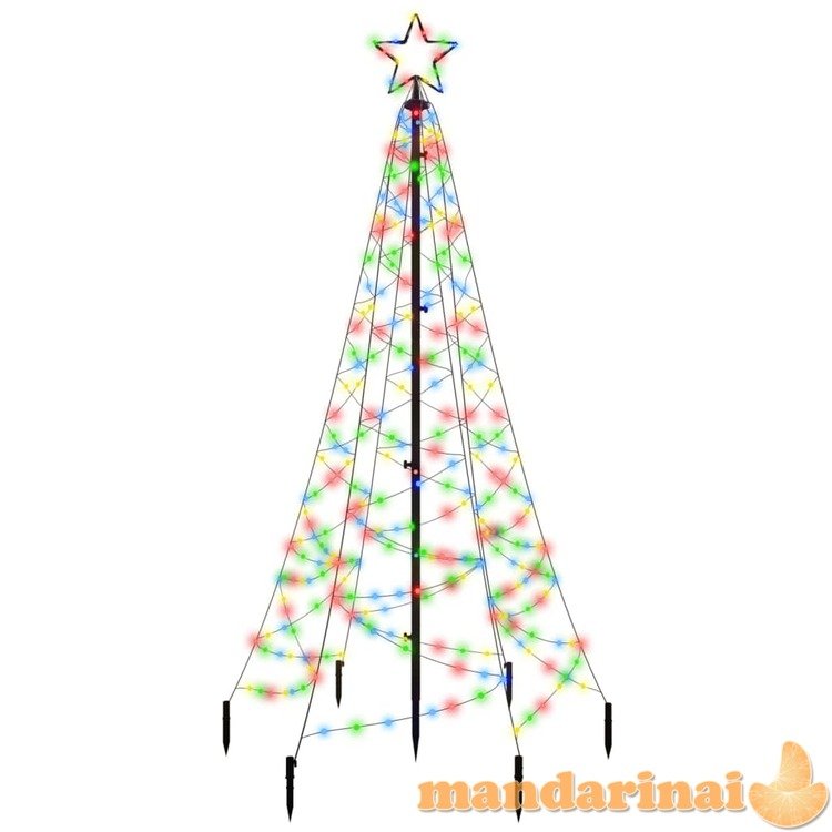Kalėdų eglutė su kuoliuku, įvairių spalvų, 200led, 180cm