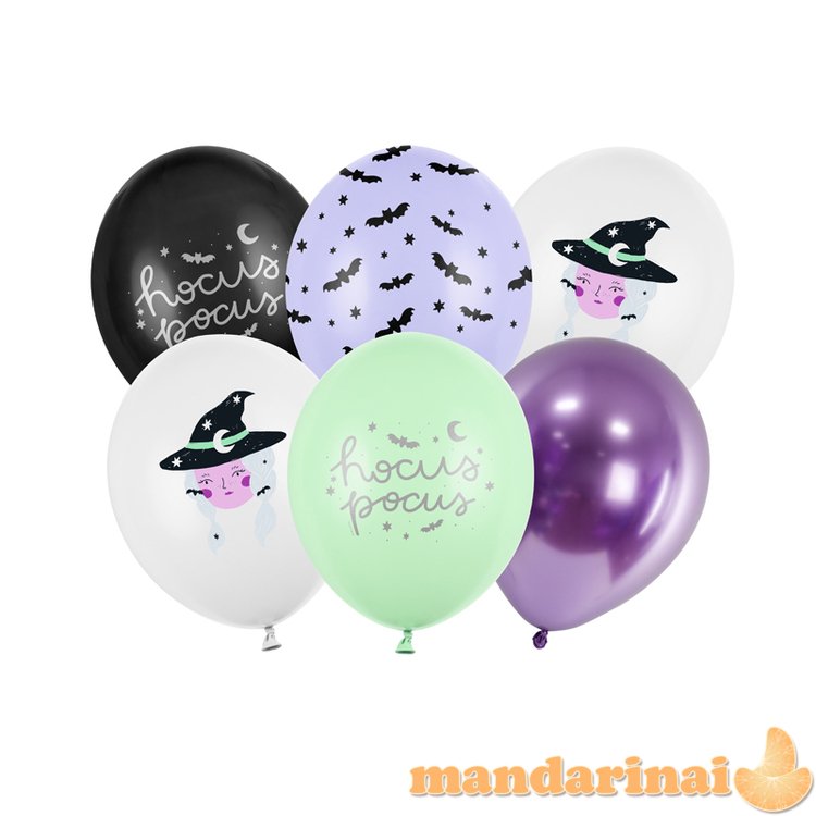Balloons 30 cm, Witch, mix (1 pkt / 6 pc.)
