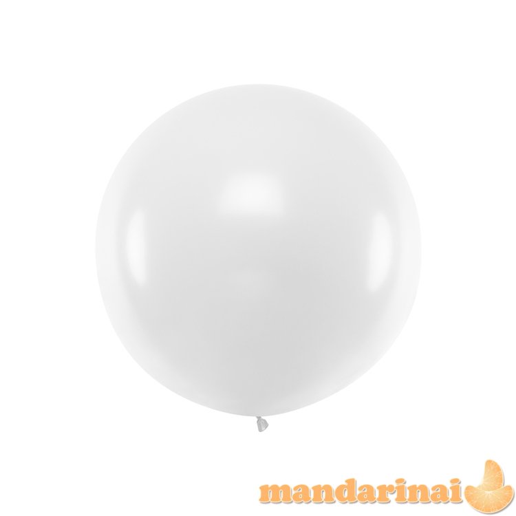 Round Balloon 1m, Pastel White