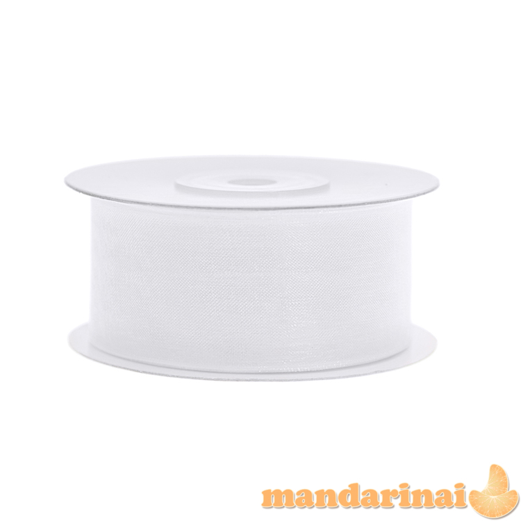 Chiffon Ribbon, white, 38mm/25m