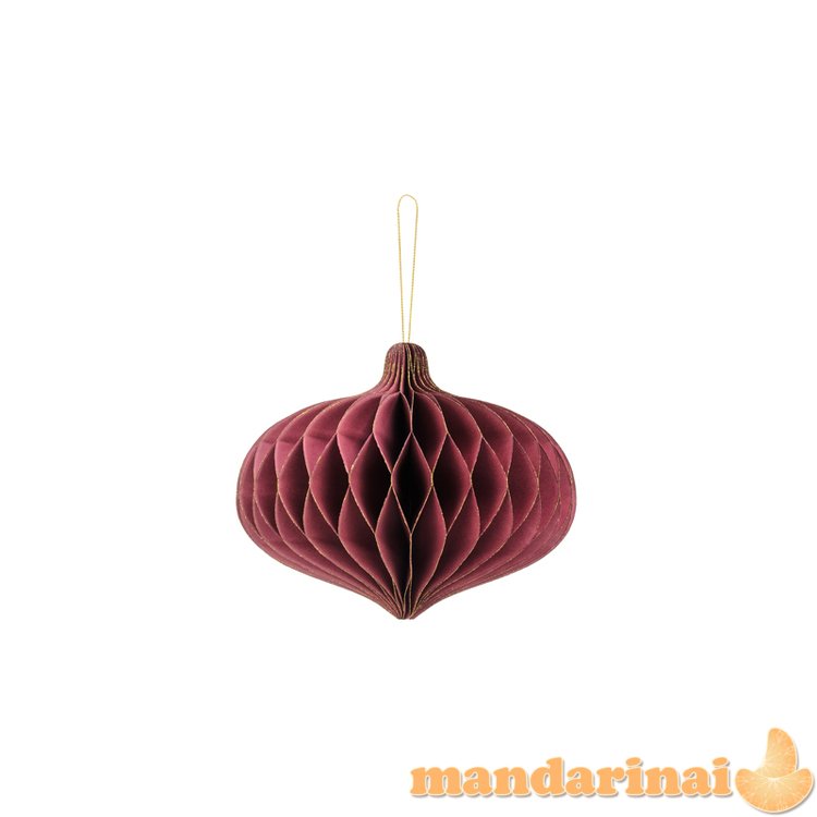 Paper honeycomb ornament Oval, deep red, 18x15cm