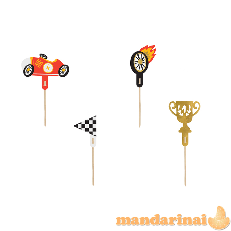 Cupcake toppers - Cars, 12 cm (1 pkt / 4 pc.)