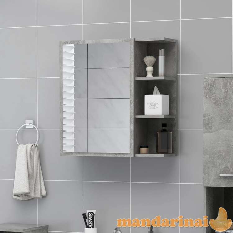 Veidrodinė vonios spintelė, betono pilka, 62,5x20,5x64cm, mdp