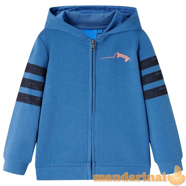 Vaikiškas sportinis megztinis su gobtuvu, mėlynos spalvos, 116 dydžio