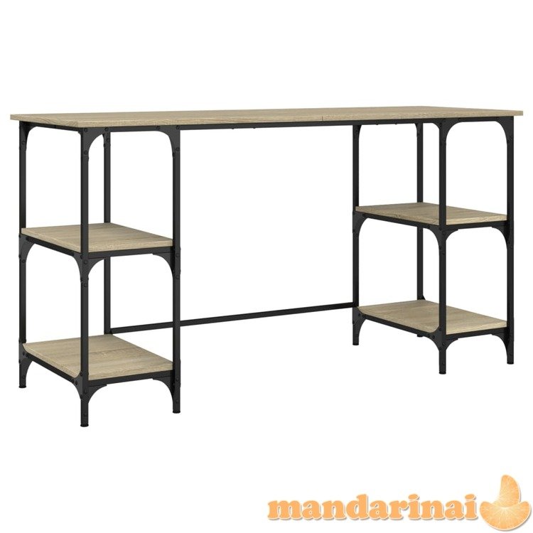 Rašomasis stalas, ąžuolo, 140x50x75cm, metalas/apdirbta mediena