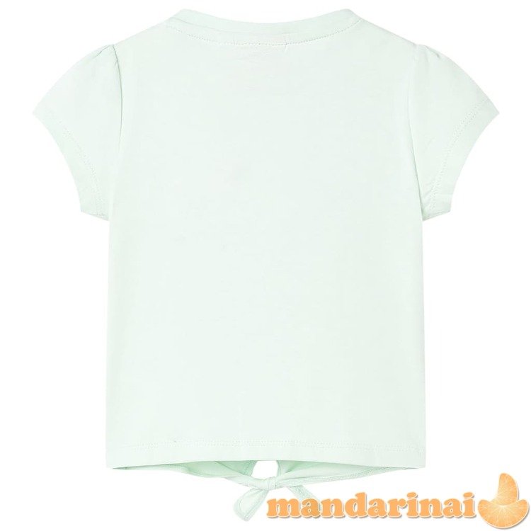 Vaikiški marškinėliai, šviesiai mėtinės spalvos, 128 dydžio