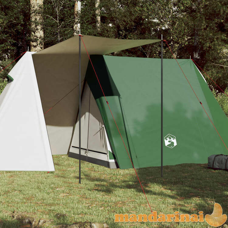 Trivietė stovyklavimo palapinė, žalia, 465x220x170cm