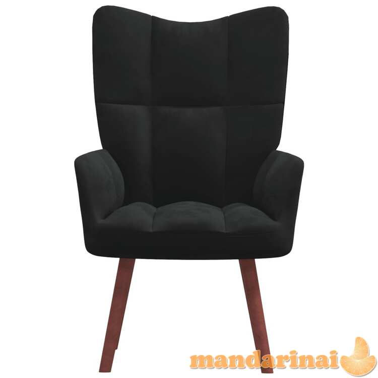 Poilsio kėdė, juodos spalvos, aksomas
