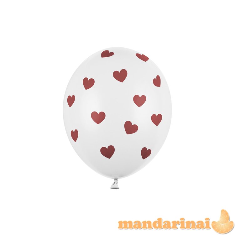 Balloons 30cm, Hearts, Pastel Pure White (1 pkt / 6 pc.)